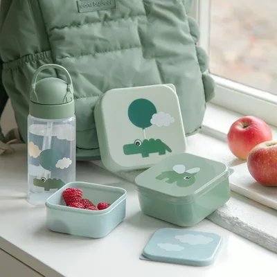 Snack box set 3 pcs Happy clouds Green Snack box set 3 pcs Happy clouds Green
