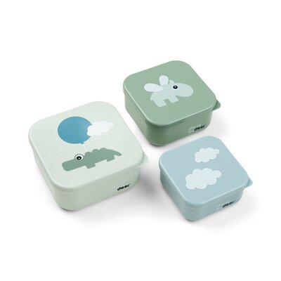 Snack box set 3 pcs Happy clouds Green Snack box set 3 pcs Happy clouds Green