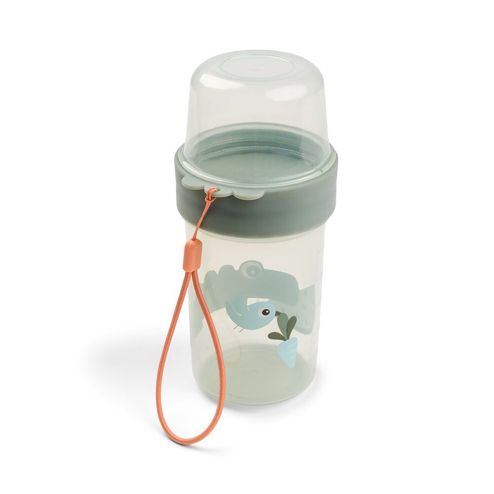 To go 2-way snack container Croco Green To go 2-way snack container Croco Green