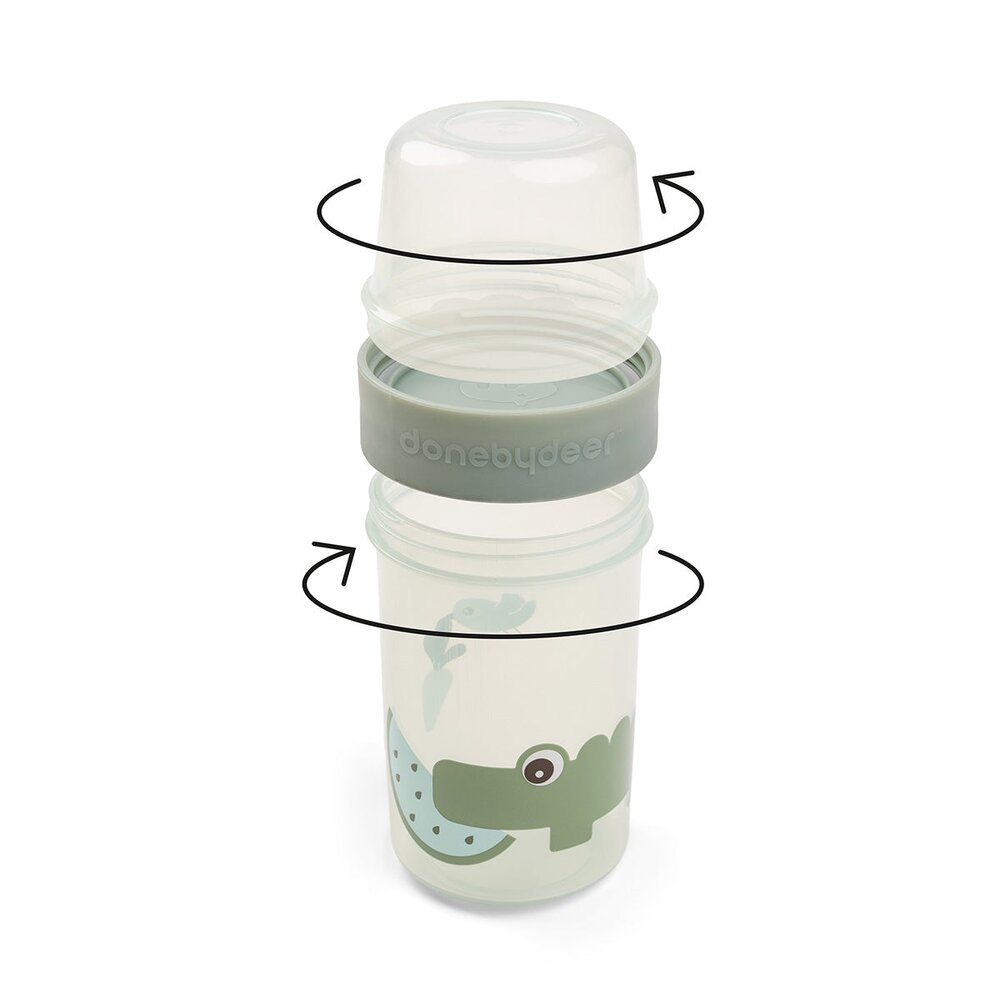 To go 2-way snack container Croco Green To go 2-way snack container Croco Green