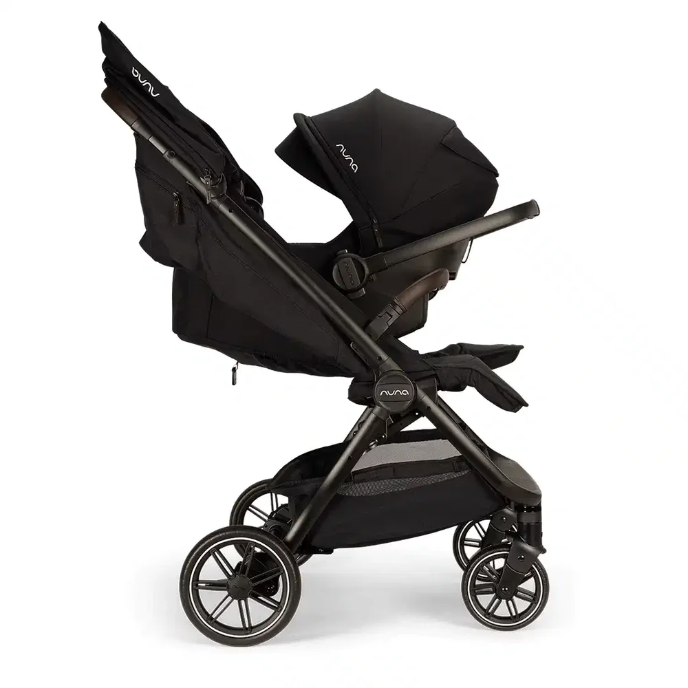 Kinderwagen TRVL DUBL W/RC (leather color Chocolate) Caviar