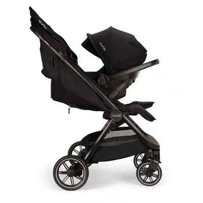 Kinderwagen TRVL DUBL W/RC (leather color Chocolate) Caviar