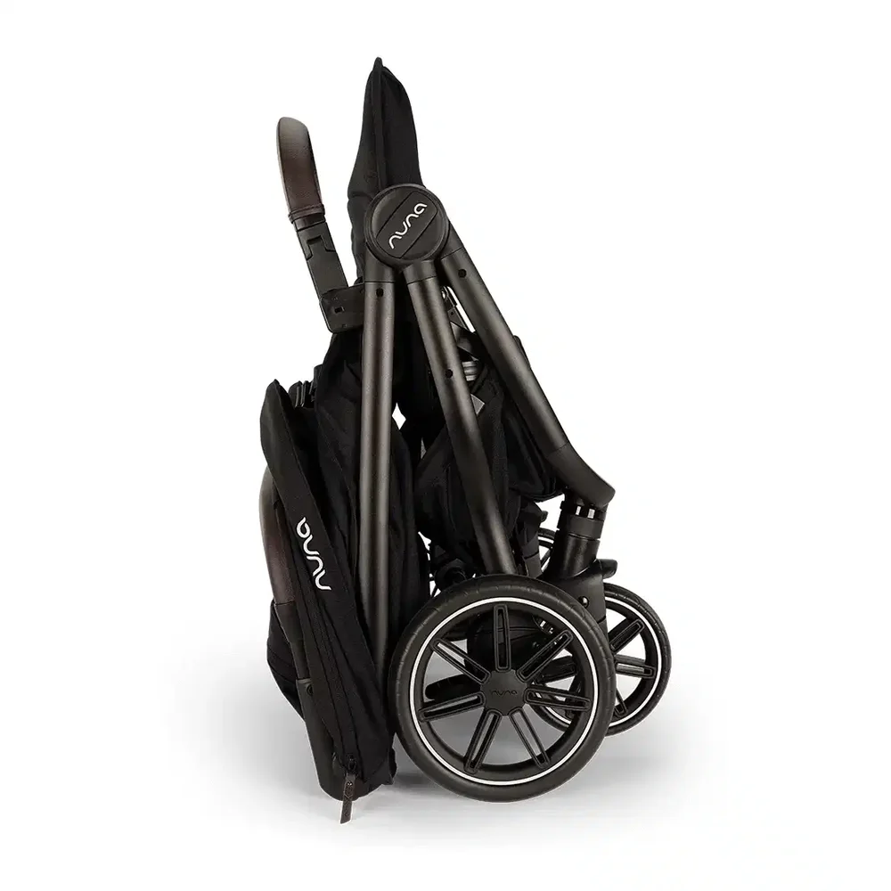 Kinderwagen TRVL DUBL W/RC (leather color Chocolate) Caviar