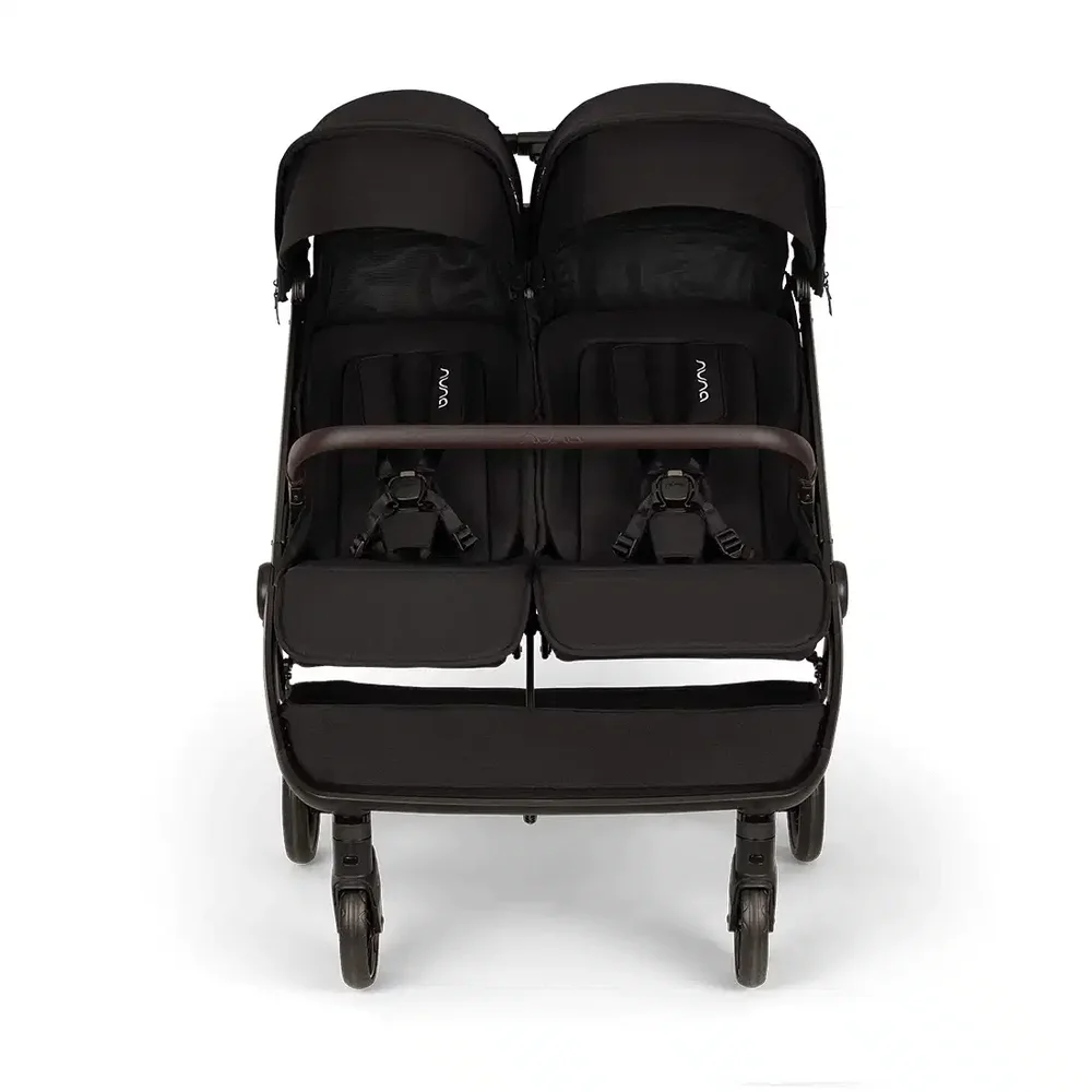 Kinderwagen TRVL DUBL W/RC (leather color Chocolate) Caviar