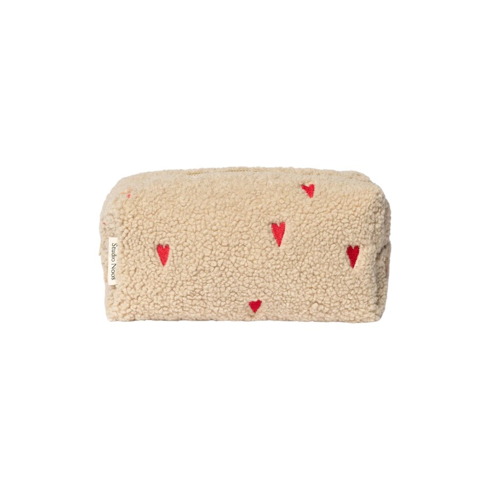 Teddy Pouch Ecru hearts Teddy Pouch Ecru hearts