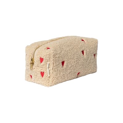 Teddy Pouch Ecru hearts Teddy Pouch Ecru hearts