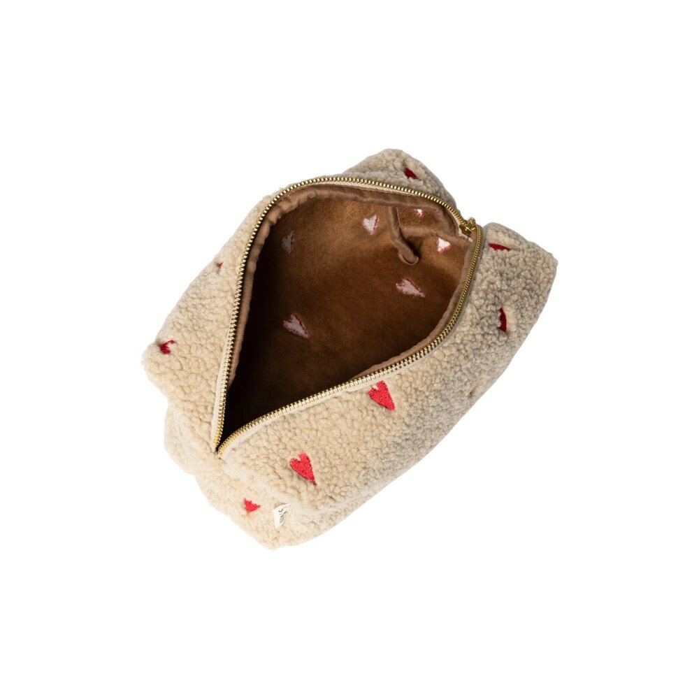 Teddy Pouch Ecru hearts Teddy Pouch Ecru hearts