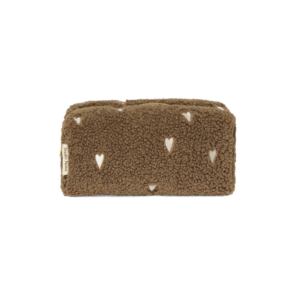 Teddy Pouch Brown hearts Teddy Pouch Brown hearts