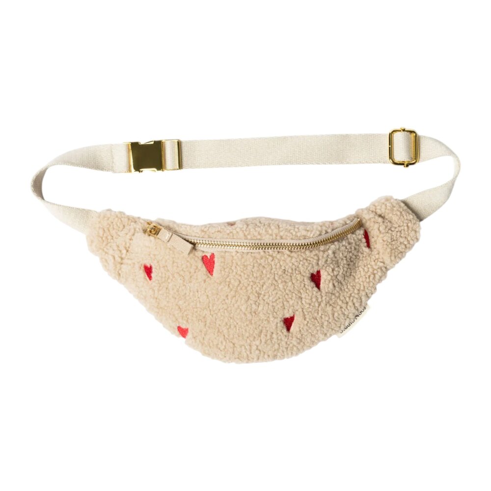 Teddy Mini Fanny Pack Ecru hearts Teddy Mini Fanny Pack Ecru hearts