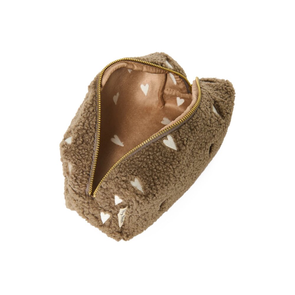 Teddy Pouch Brown hearts Teddy Pouch Brown hearts