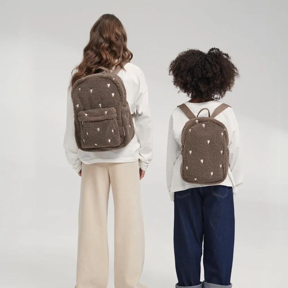 Teddy Mini rugzak Brown hearts