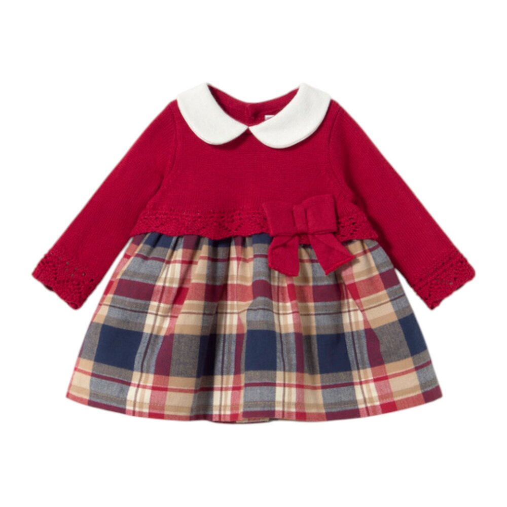 Combined Knit dress red Combined Knit dress red