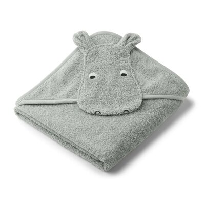 Albert hooded towel Hippo dove blue