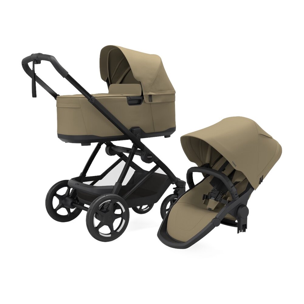 Charm 2 in 1 + Maple pasgeborene bundel Faded Khaki on black