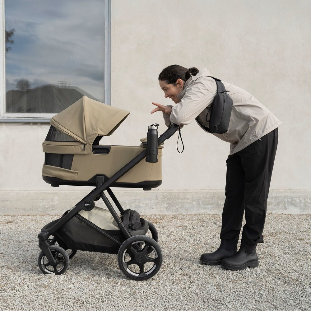 Charm 2 in 1 + Maple pasgeborene bundel Faded Khaki on black