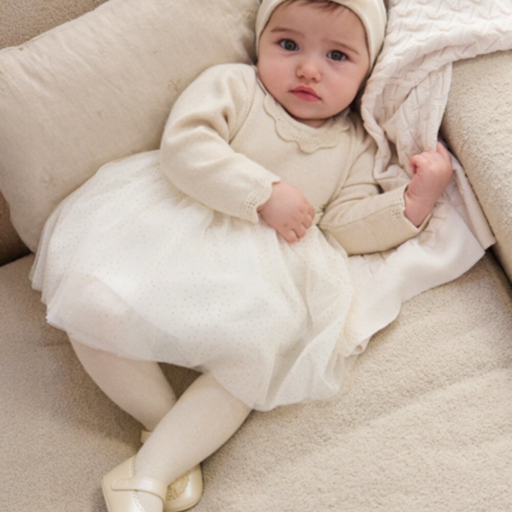 Tricot/tull dress Champagne Tricot/tull dress Champagne