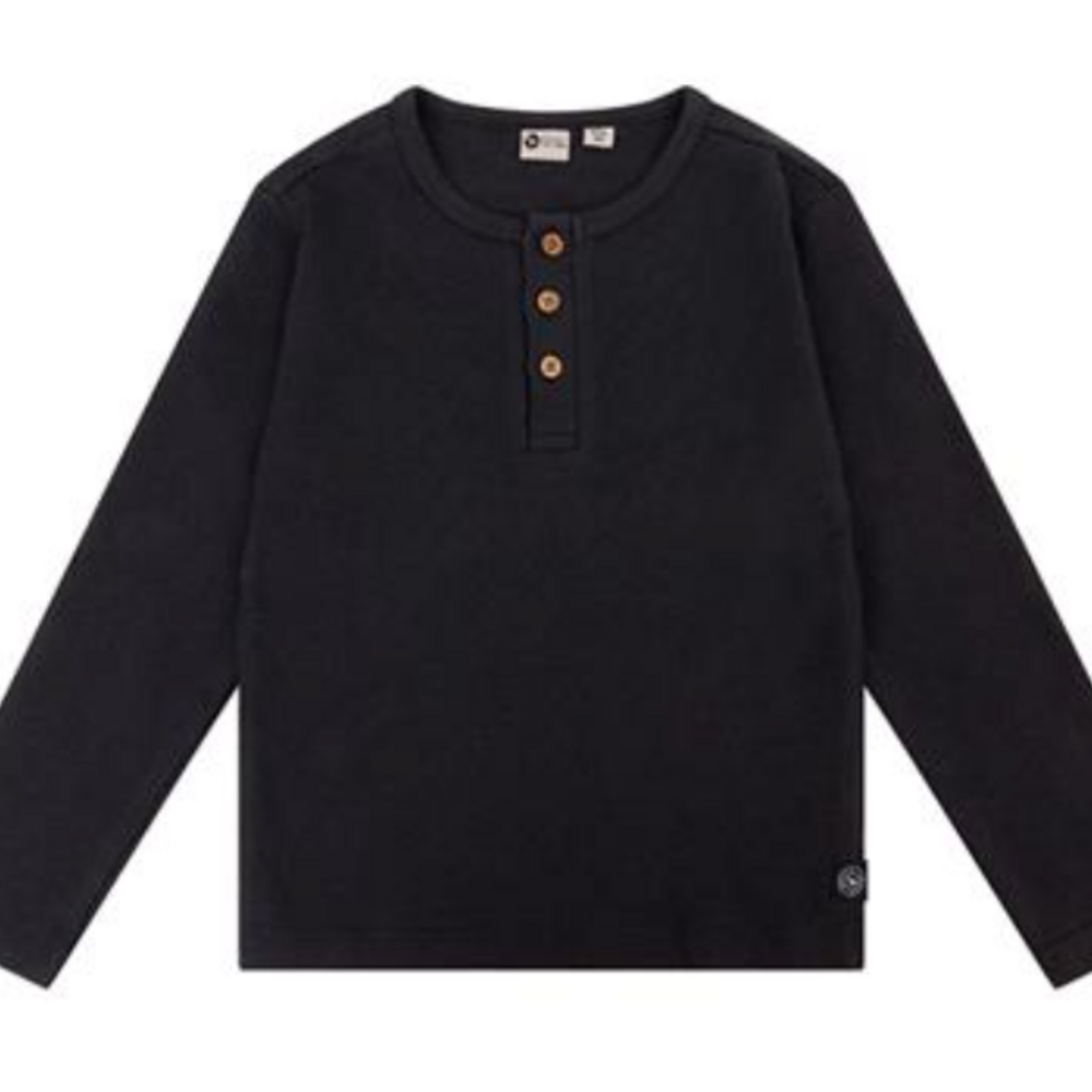 T-shirt met knoopjes Anthracite