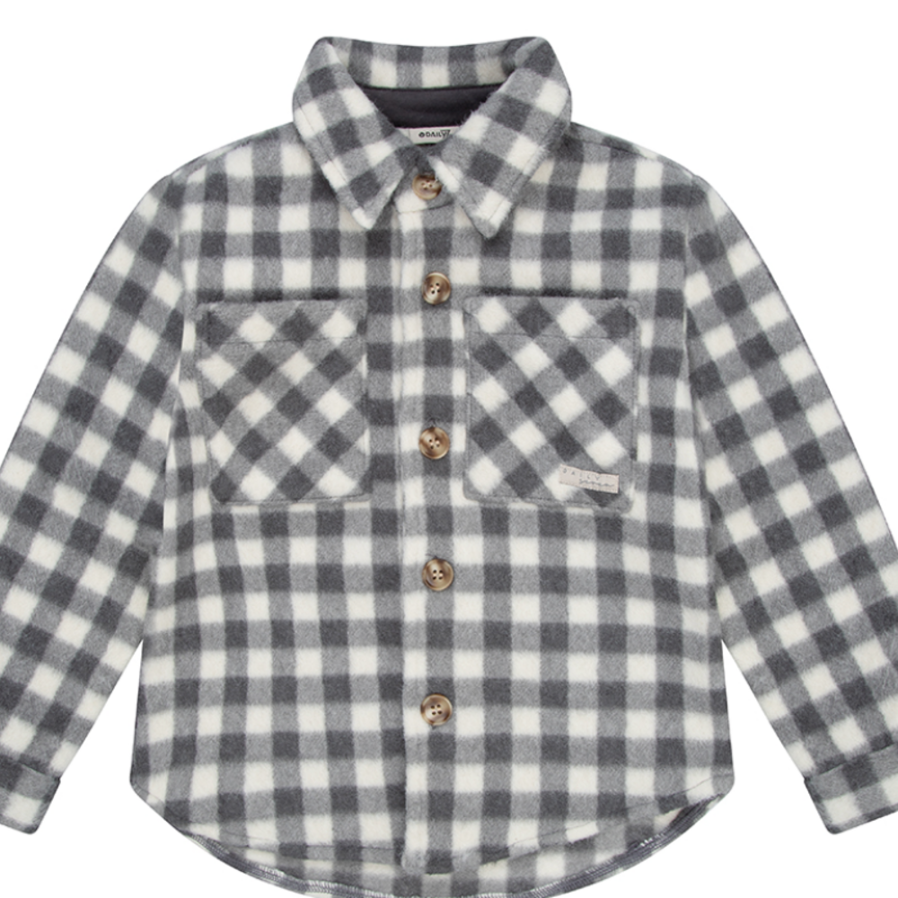 Vest hemd met ruitjes Dusty teal