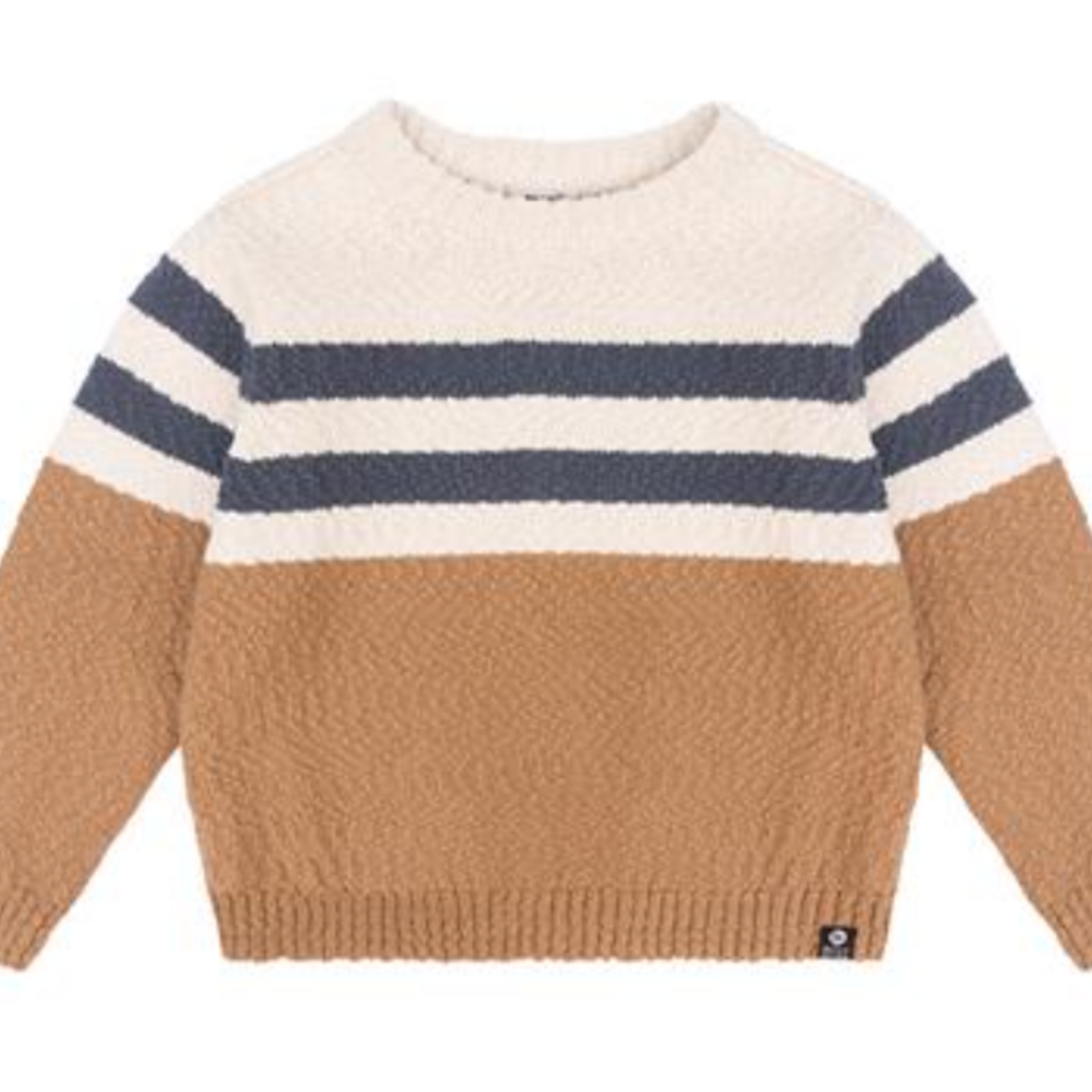 Trui gestreept tricot Hazelnut