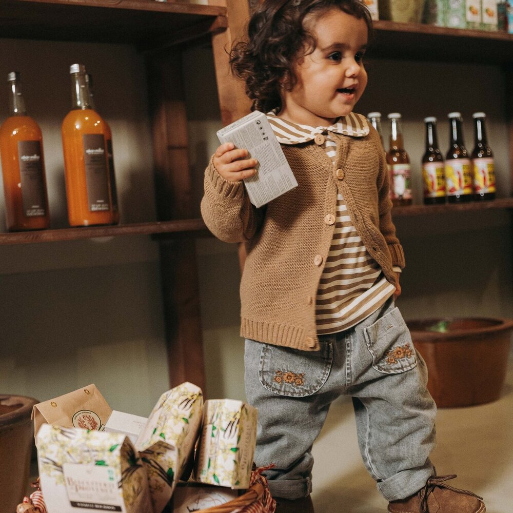 Broek met embroiderie Indigo Broek met embroiderie Indigo