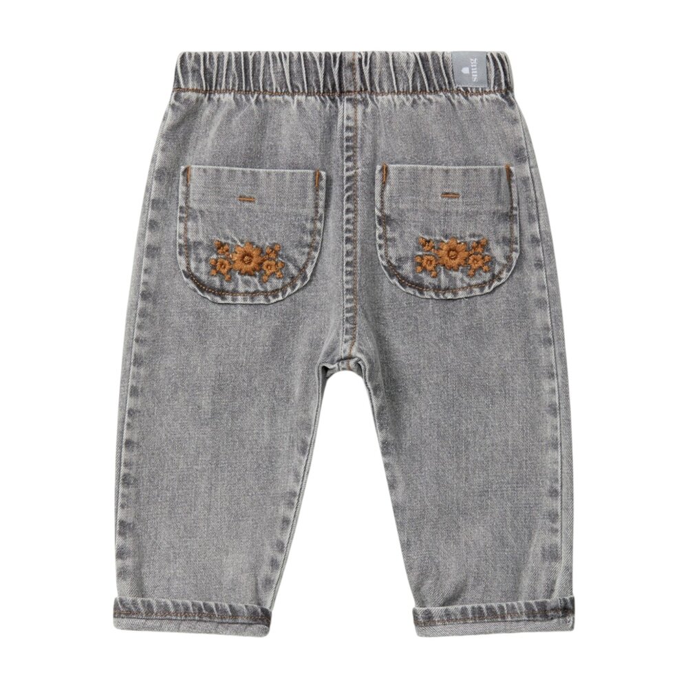 Broek met embroiderie Indigo Broek met embroiderie Indigo