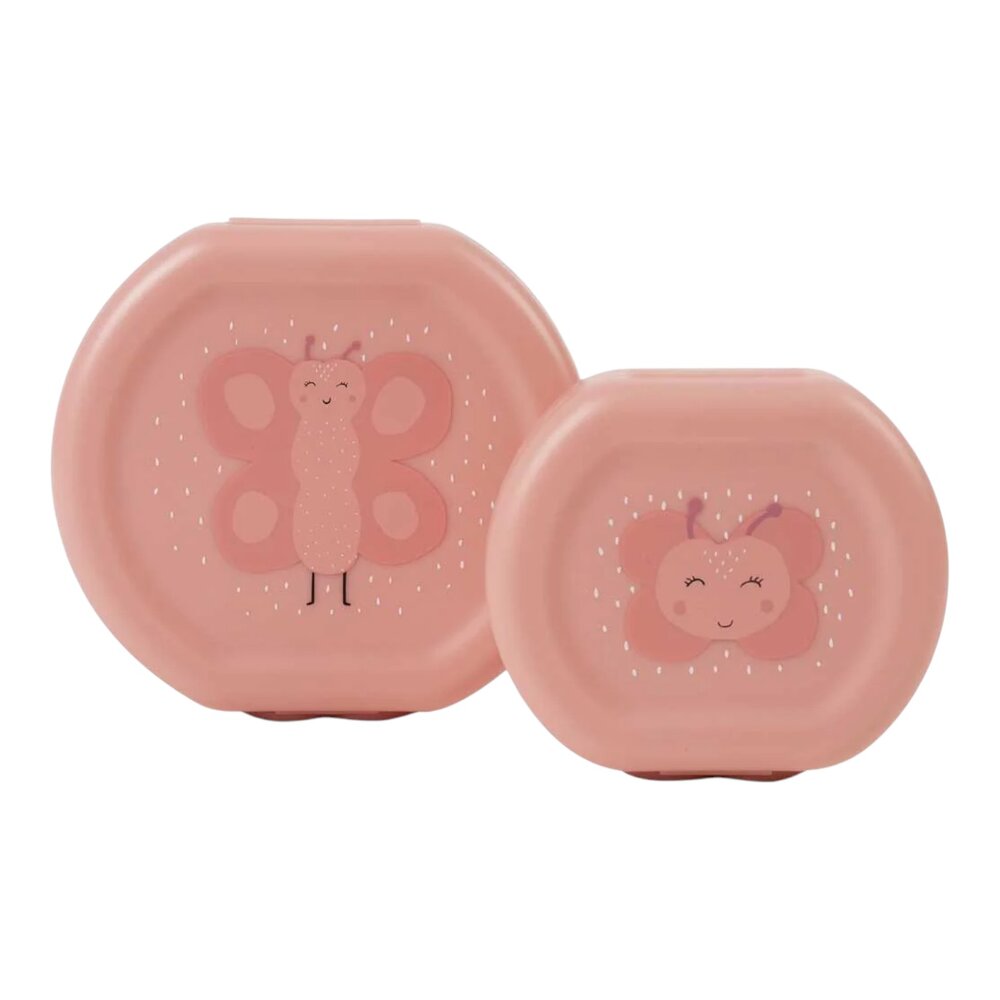 Snackbox met clip - 2 stuks Mrs. Butterfly