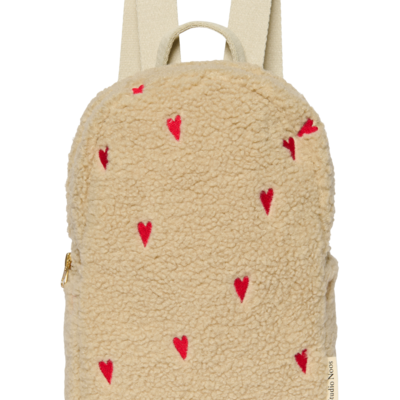 Teddy Mini rugzak Ecru hearts