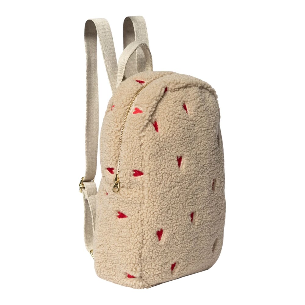 Teddy Mini rugzak Ecru hearts
