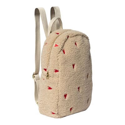 Teddy Mini rugzak Ecru hearts