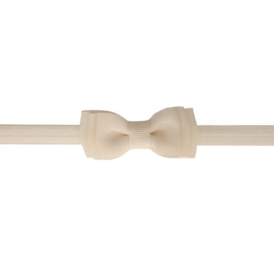 Baby haarbandje met dubbele strik Amy Antique white Baby haarbandje met dubbele strik Amy Antique white