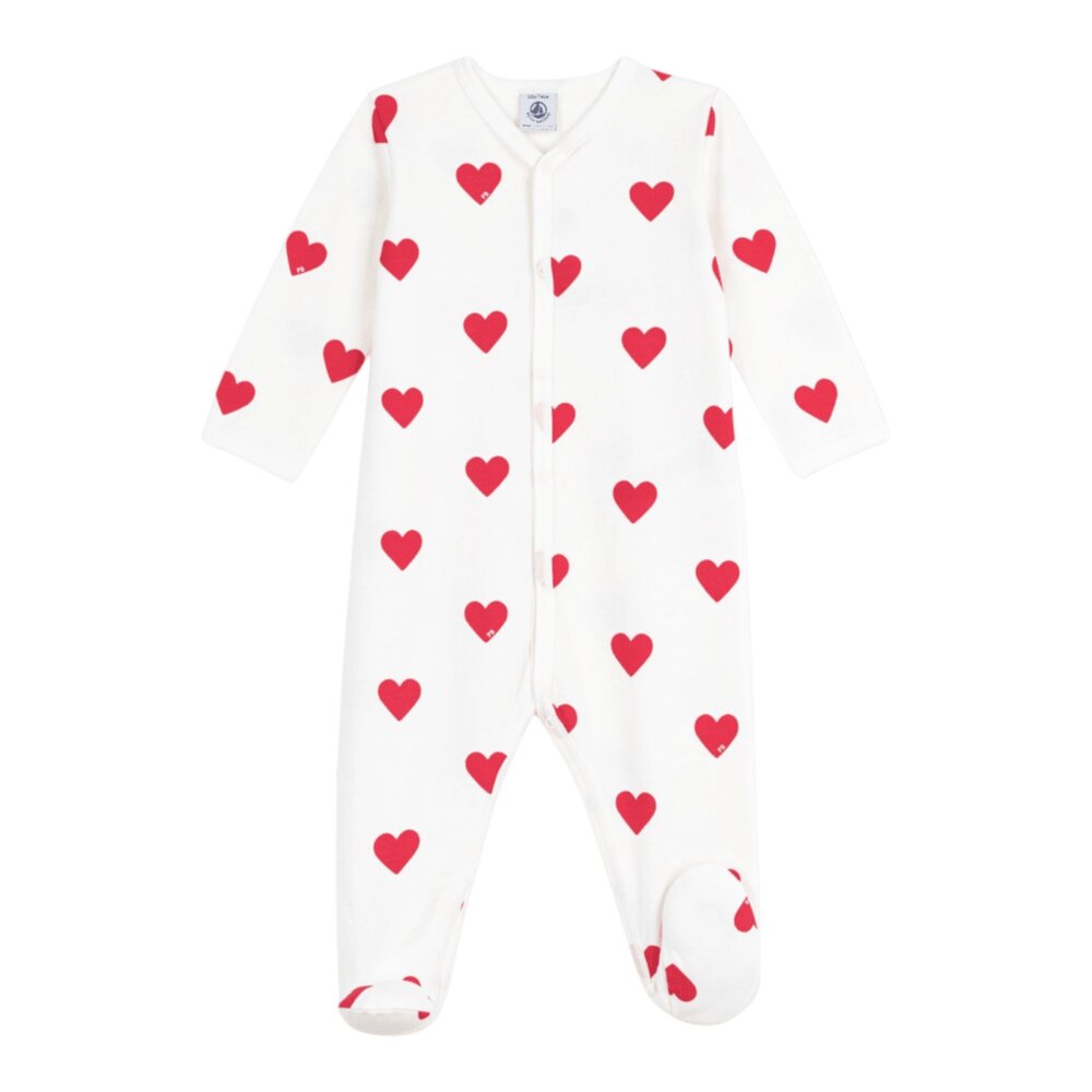 Pyjama met rode hartjes Marshmallow/ter Pyjama met rode hartjes Marshmallow/ter