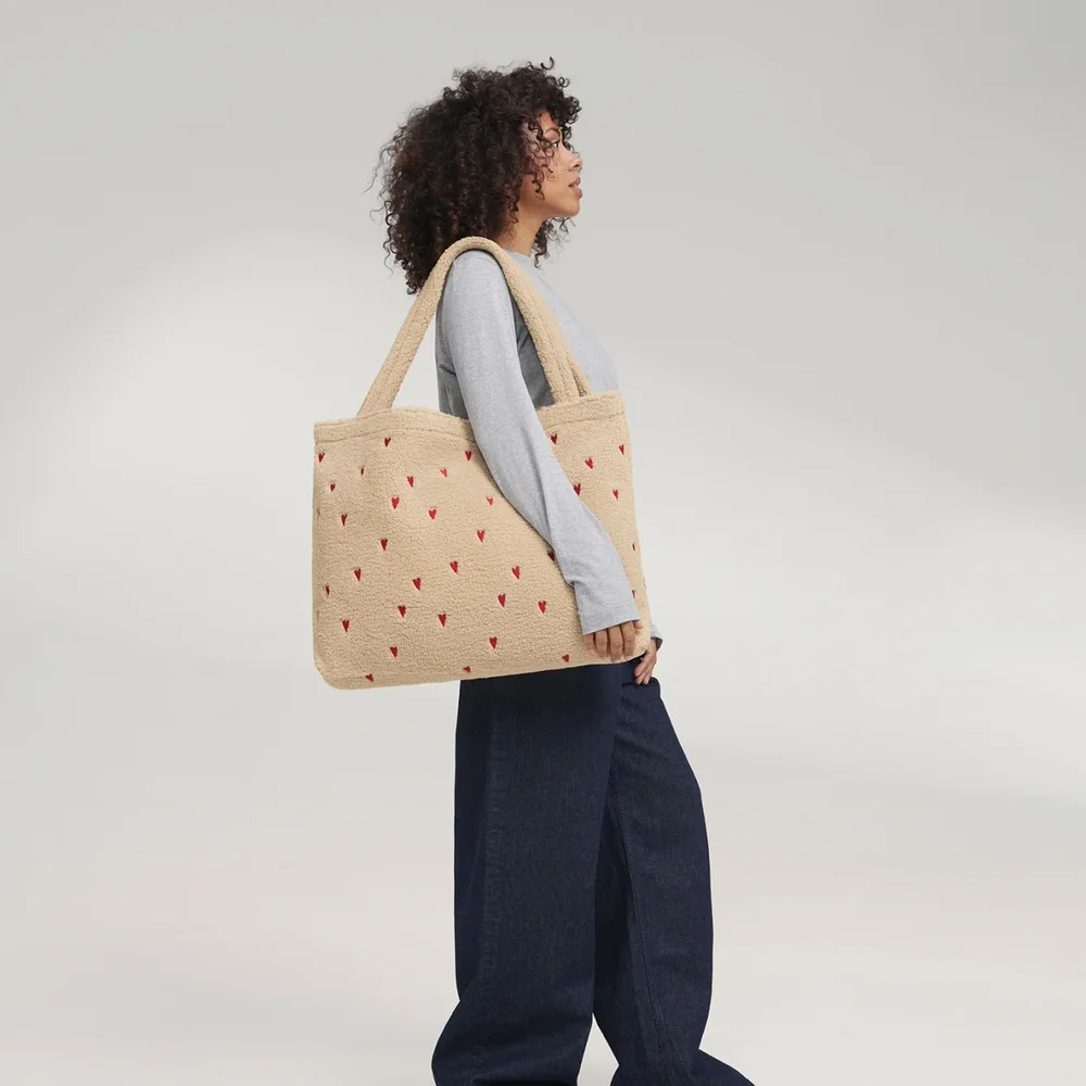 Teddy Mom Bag Ecru Hearts Teddy Mom Bag Ecru Hearts