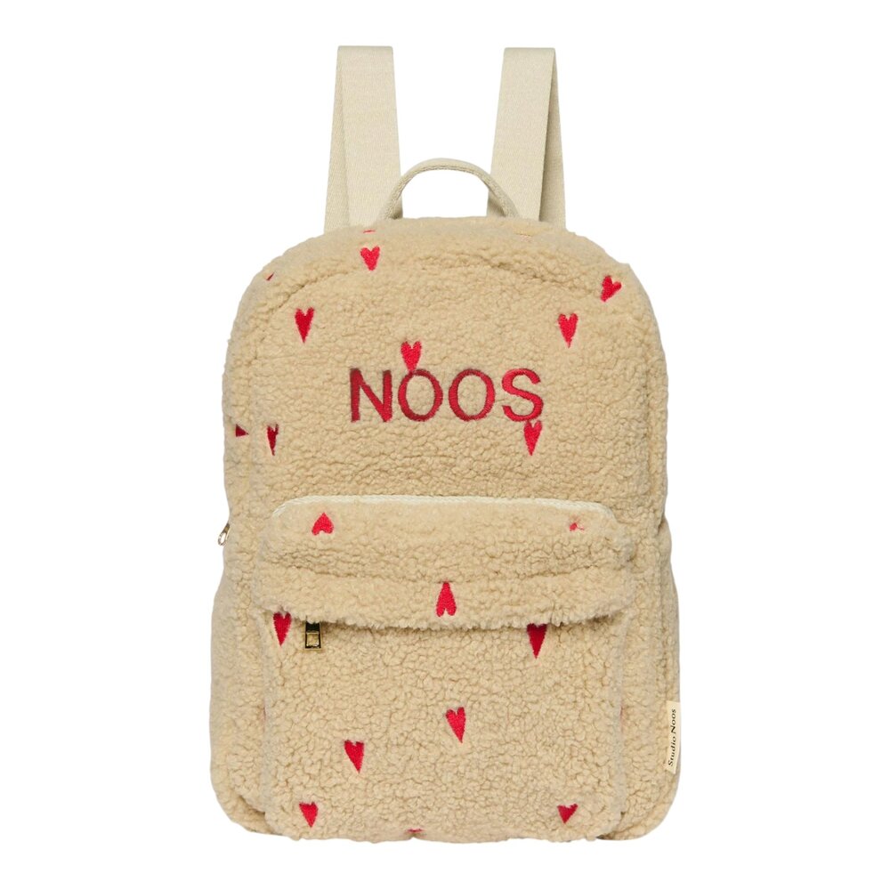 Teddy Midi Backpack Ecru Hearts Teddy Midi Backpack Ecru Hearts