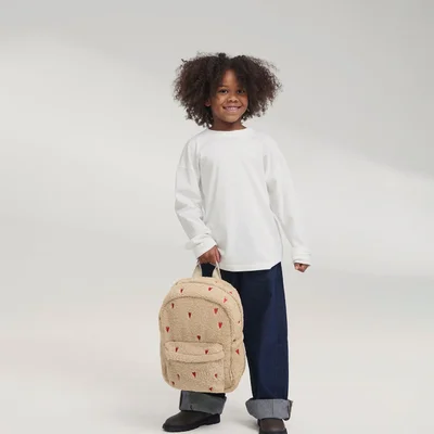 Teddy Midi Backpack Ecru Hearts Teddy Midi Backpack Ecru Hearts