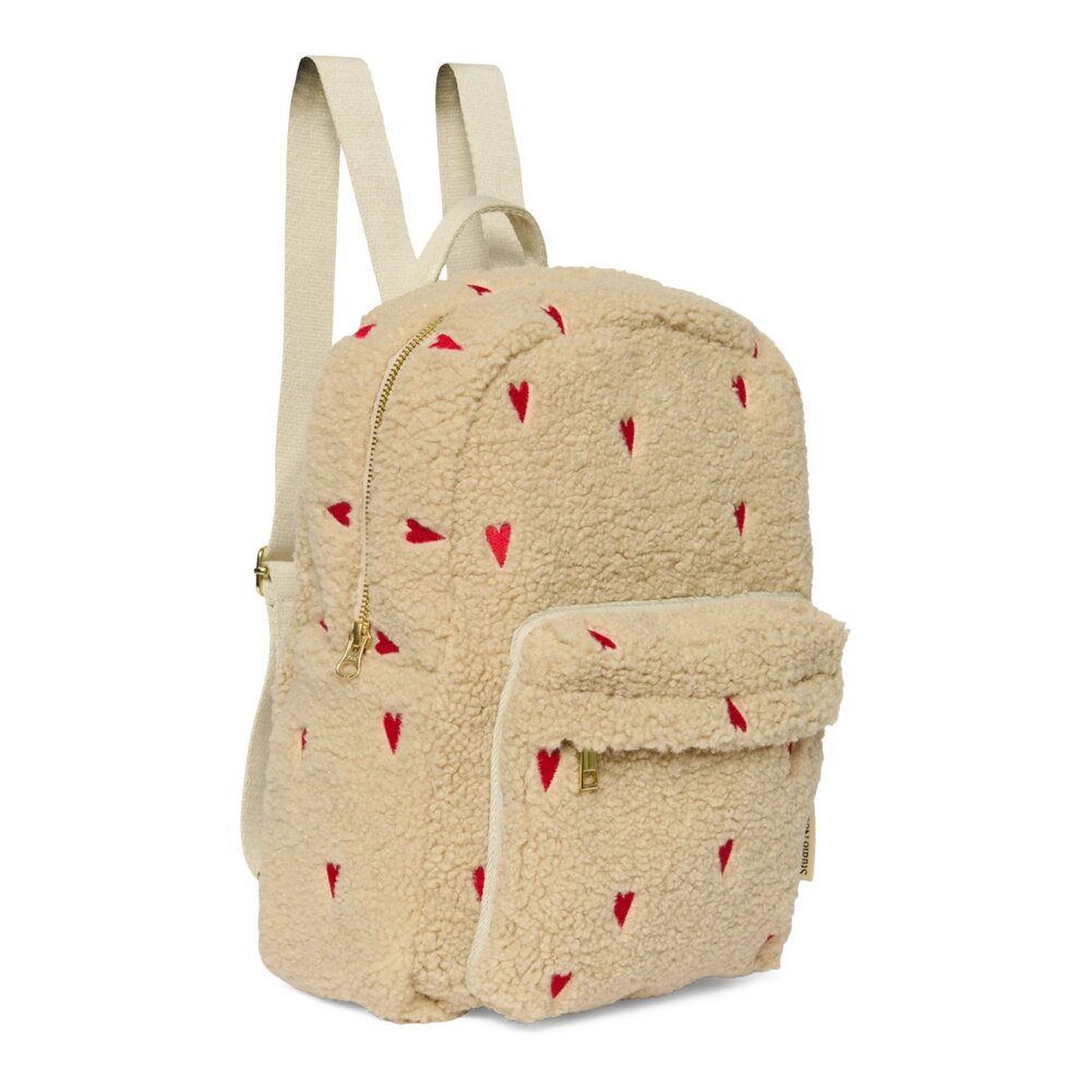 Teddy Midi Backpack Ecru Hearts Teddy Midi Backpack Ecru Hearts