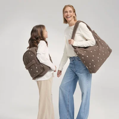 Teddy Mom Bag Brown Hearts Teddy Mom Bag Brown Hearts