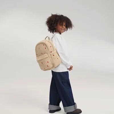 Teddy Midi Backpack Ecru Hearts Teddy Midi Backpack Ecru Hearts