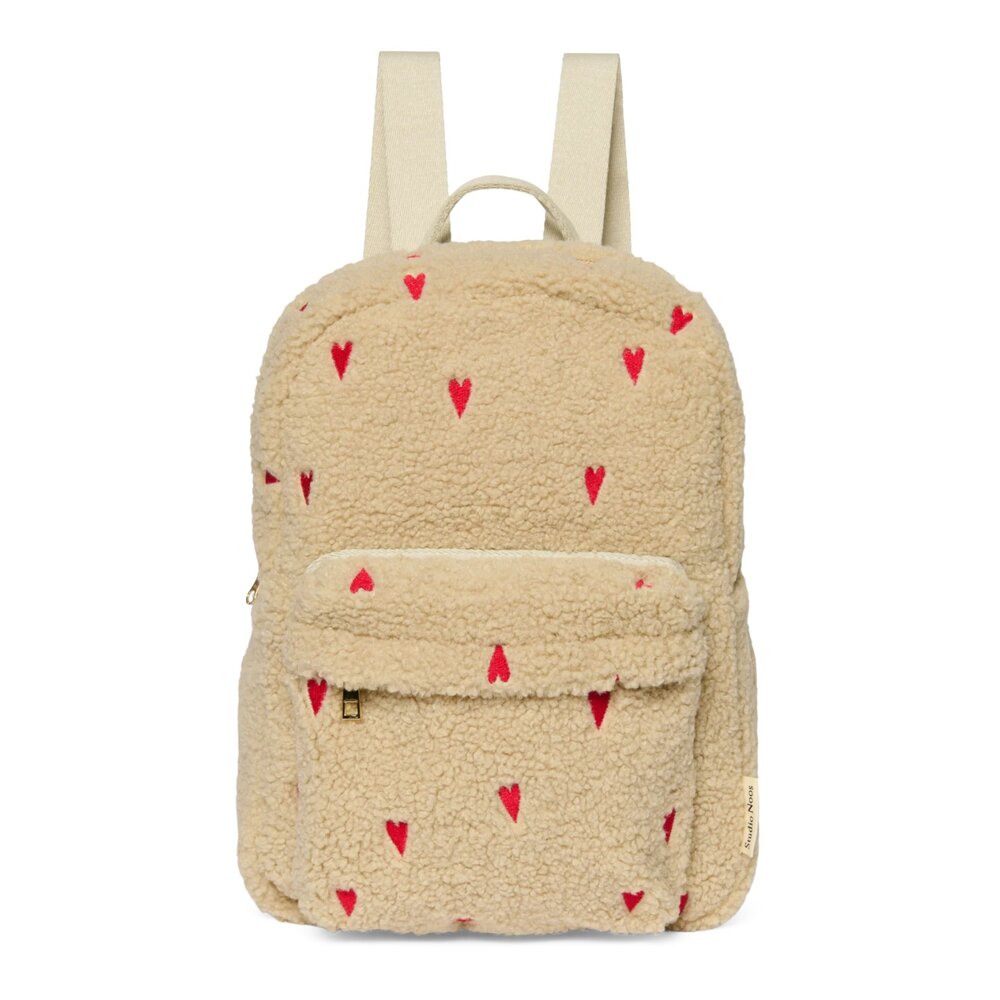 Teddy Midi Backpack Ecru Hearts Teddy Midi Backpack Ecru Hearts