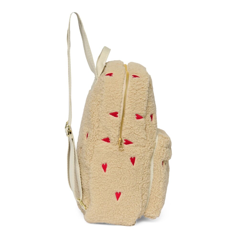 Teddy Midi Backpack Ecru Hearts Teddy Midi Backpack Ecru Hearts
