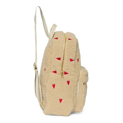 Teddy Midi Backpack Ecru Hearts Teddy Midi Backpack Ecru Hearts