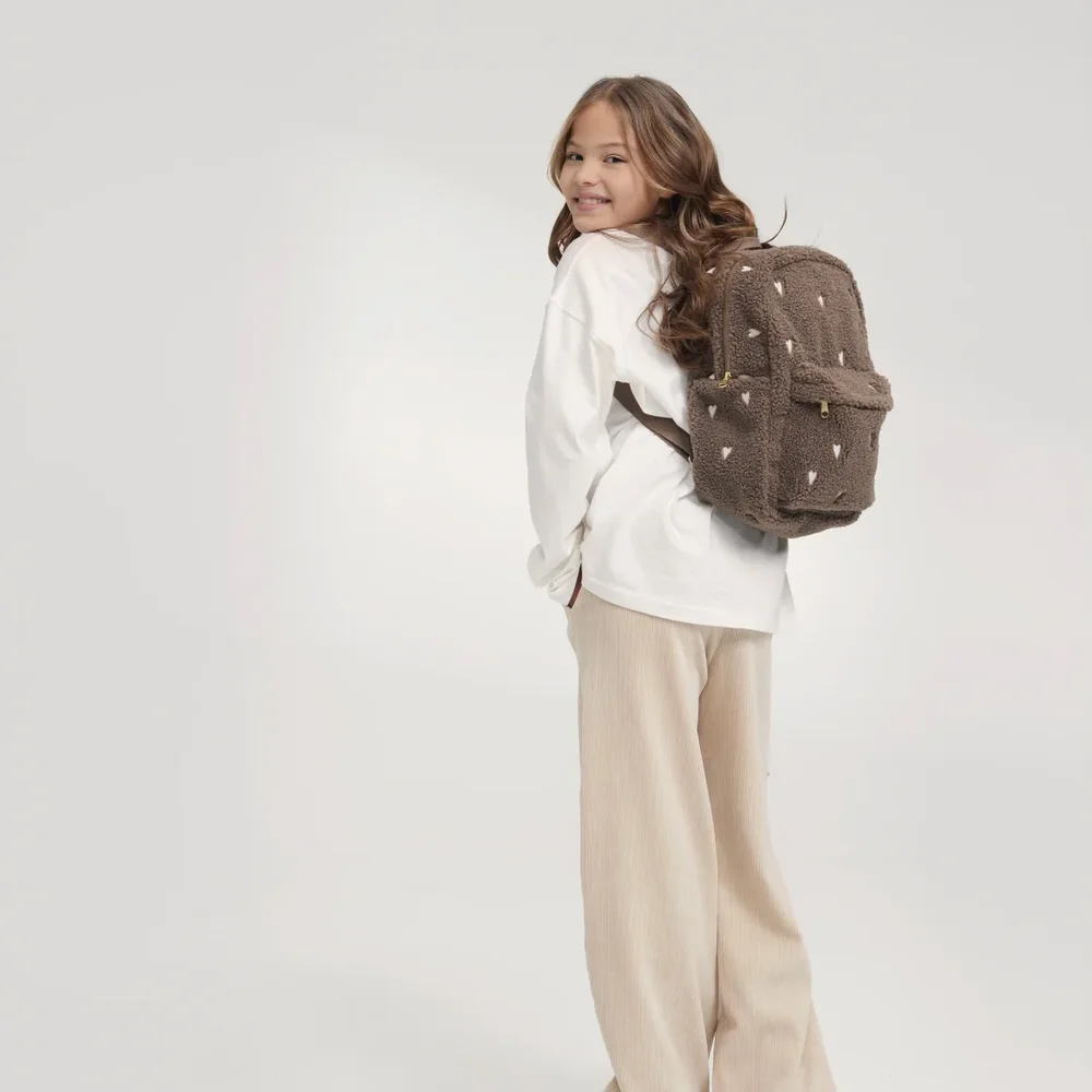 Teddy Midi Backpack Brown Hearts Teddy Midi Backpack Brown Hearts