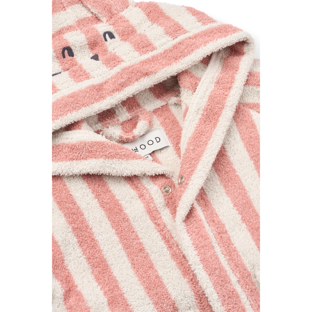 Lily badjas Coral blush/creme de la creme stripe Lily badjas Coral blush/creme de la creme stripe