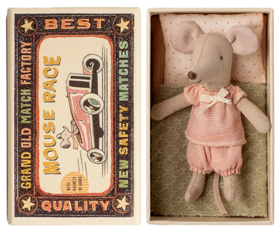 Little sister mouse in matchbox