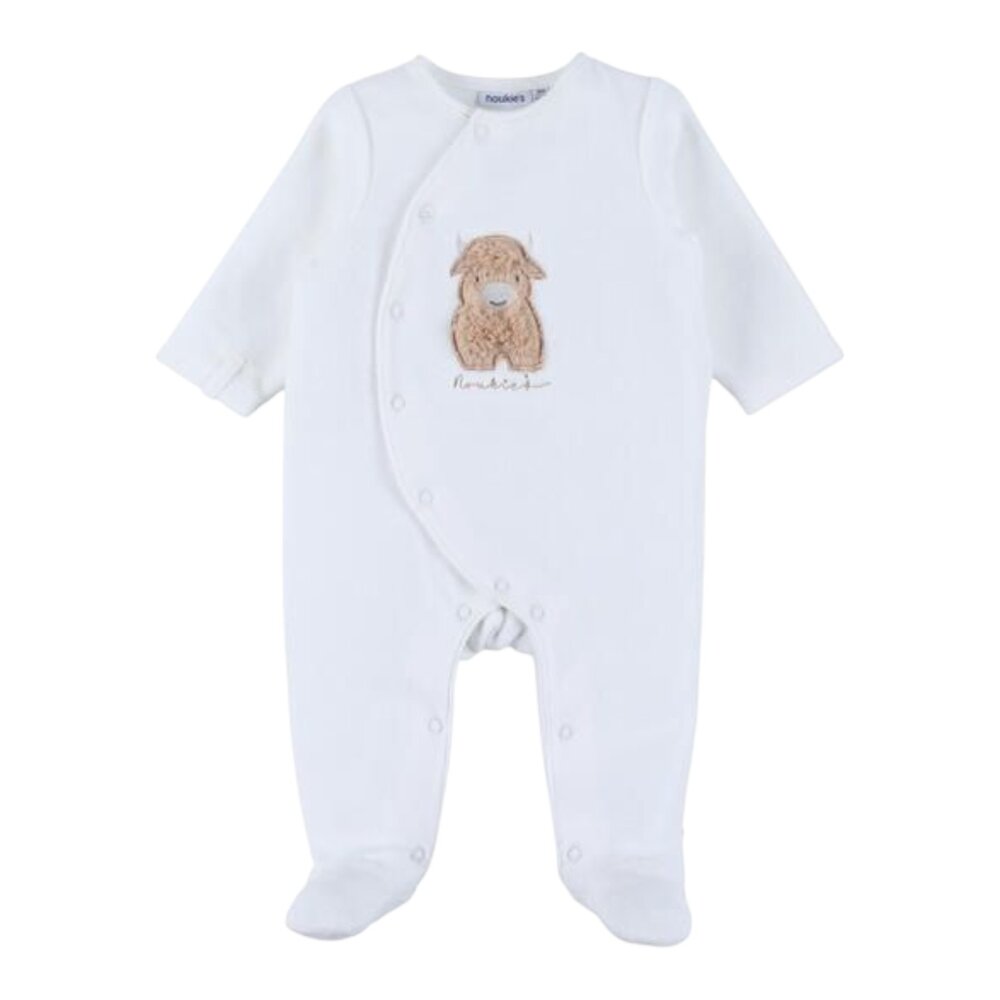 Witte velours pyjama met borduursel – Fluffy Witte velours pyjama met borduursel – Fluffy