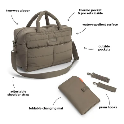 Quilted verzorgingstas Taupe