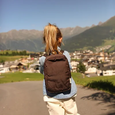 Puffy Mini Backpack Brown Puffy Mini Backpack Brown