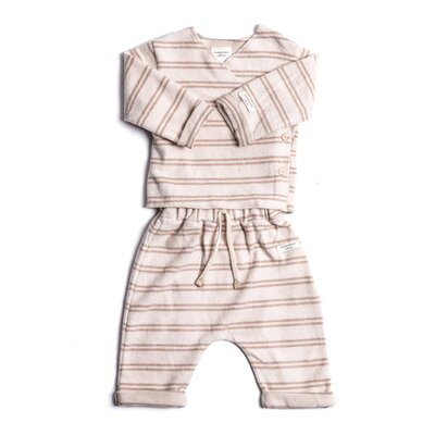 Twinset met gekruiste opening Stripe Pink Twinset met gekruiste opening Stripe Pink