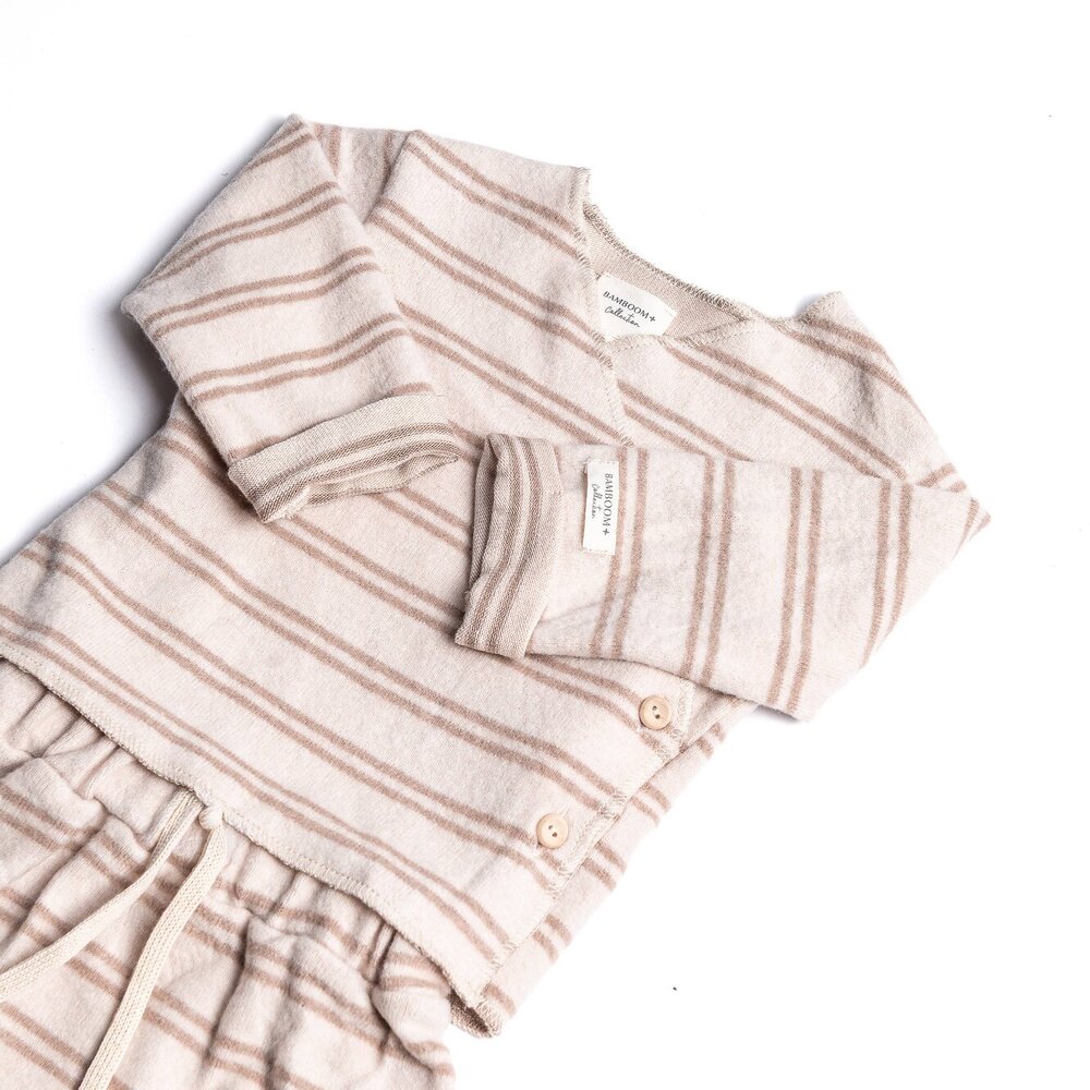 Twinset met gekruiste opening Stripe Pink Twinset met gekruiste opening Stripe Pink