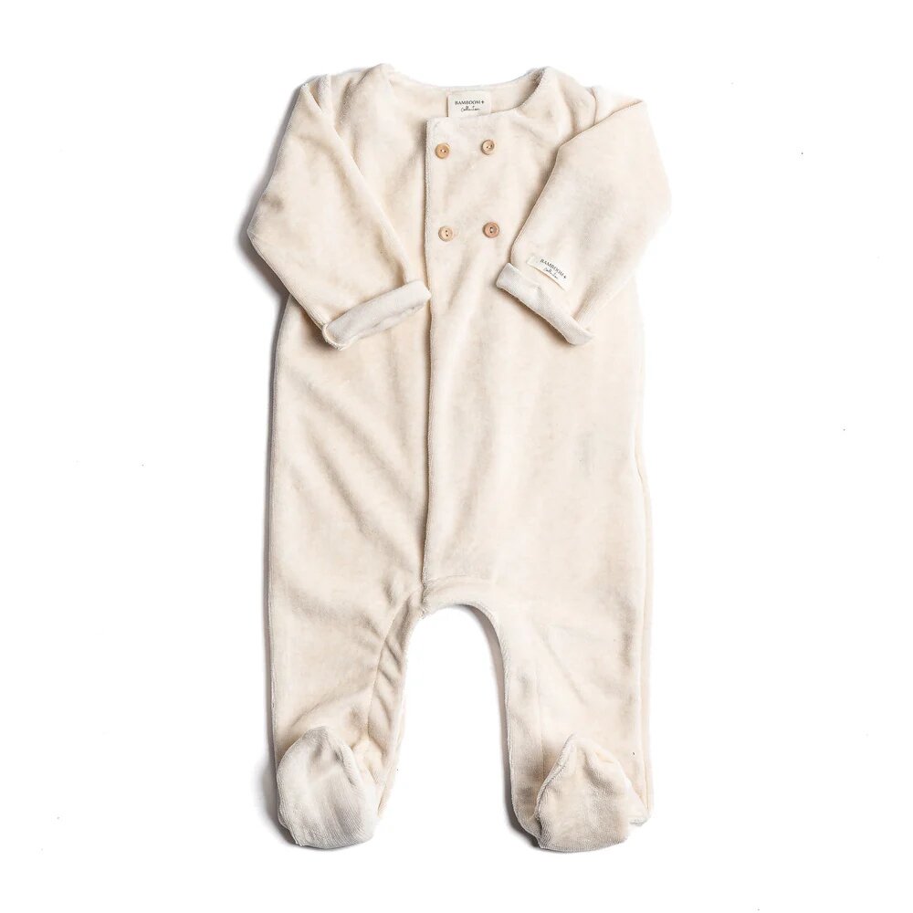 Onesie met knopen aan de voorkant Warm white Onesie met knopen aan de voorkant Warm white