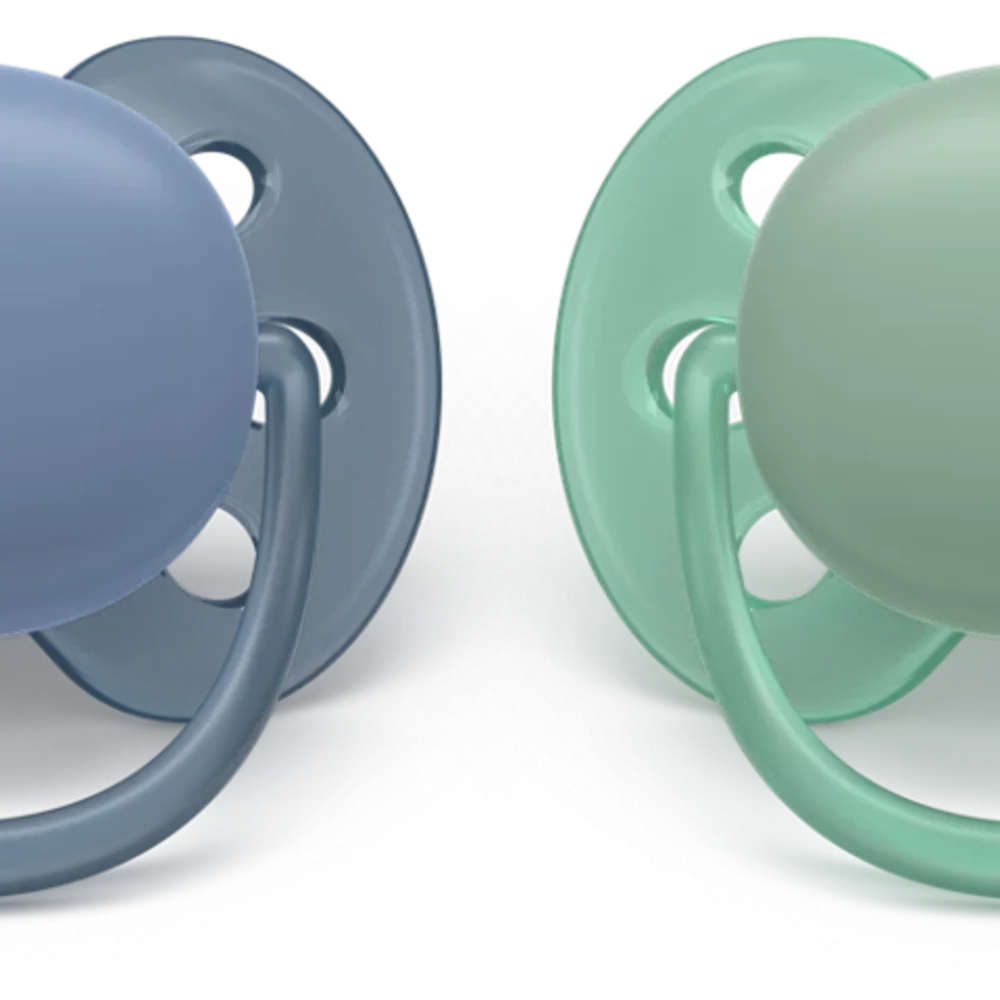 Fopspeen +0m Soft Blauw/groen Fopspeen +0m Soft Blauw/groen